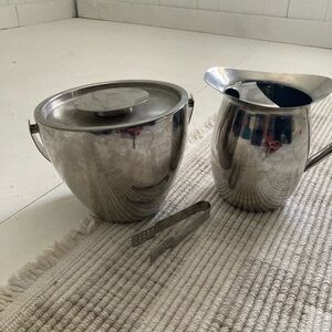 Macy's stainless steel Ice Bucket and Pitcher Set